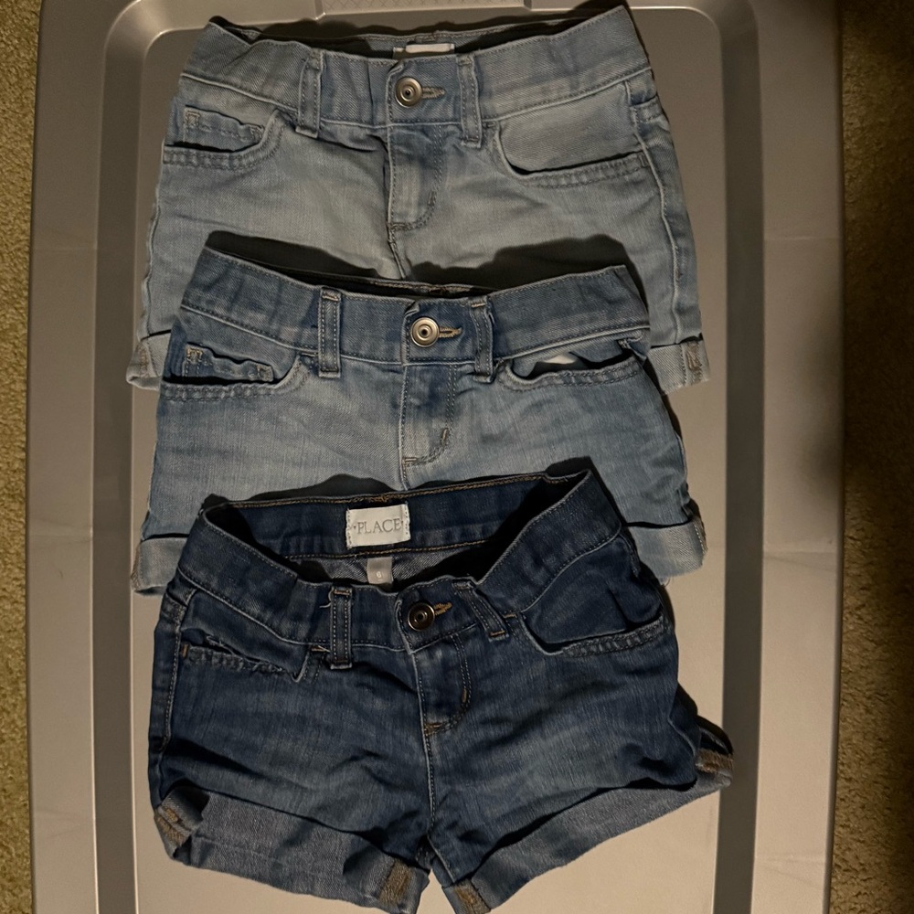 The Children's Place Light and Dark Blue Denim Shorts Set